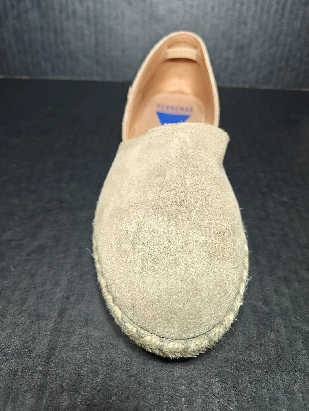 VERBENAS Carmen Serraje Taupe Suede Slide-on Spanish Espadrille Mules Shoe 9-9.5